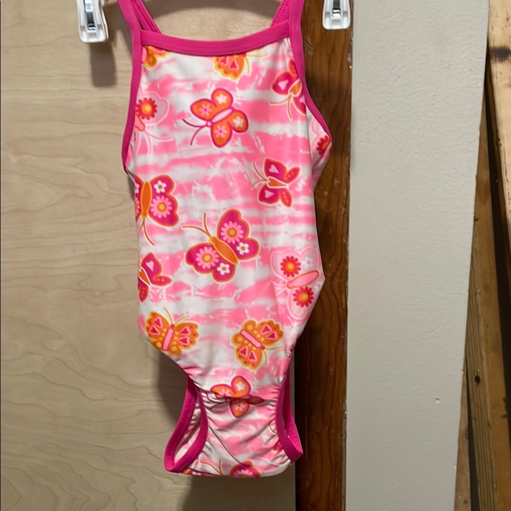 Girls' Pink Butterfly Swimsuit